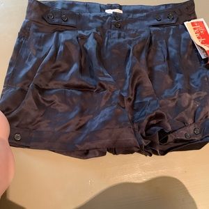 NWT Black silk shorts